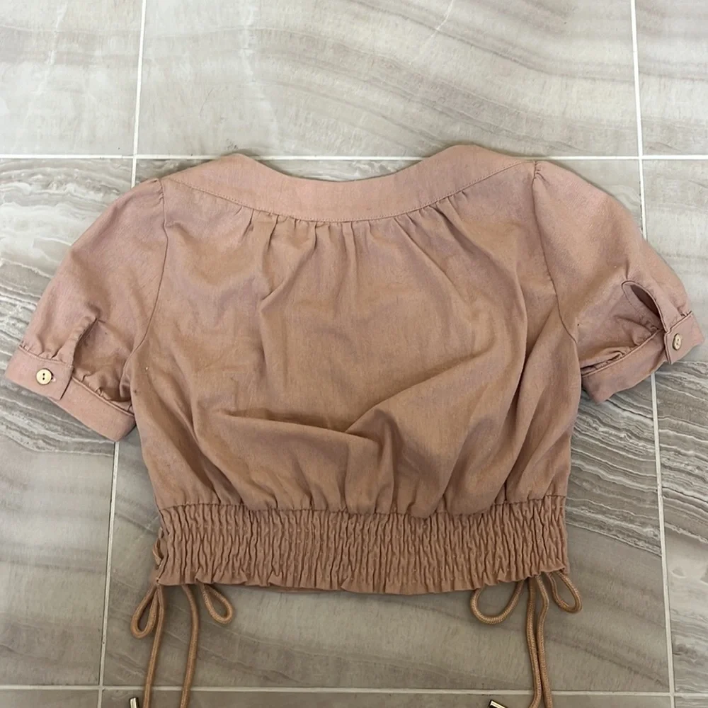 Dusty rose ILLA ILLA Small Crop Top Shirt - Picture 3 of 5